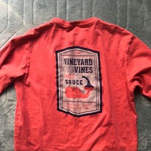 Vineyard Vines Coral Pocket Long-Sleeve